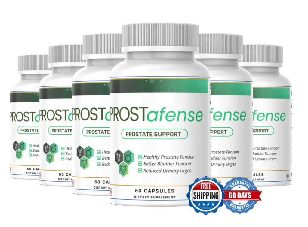 Six-bottle bundle of Prostafense supplement with maximum savings and free shipping.