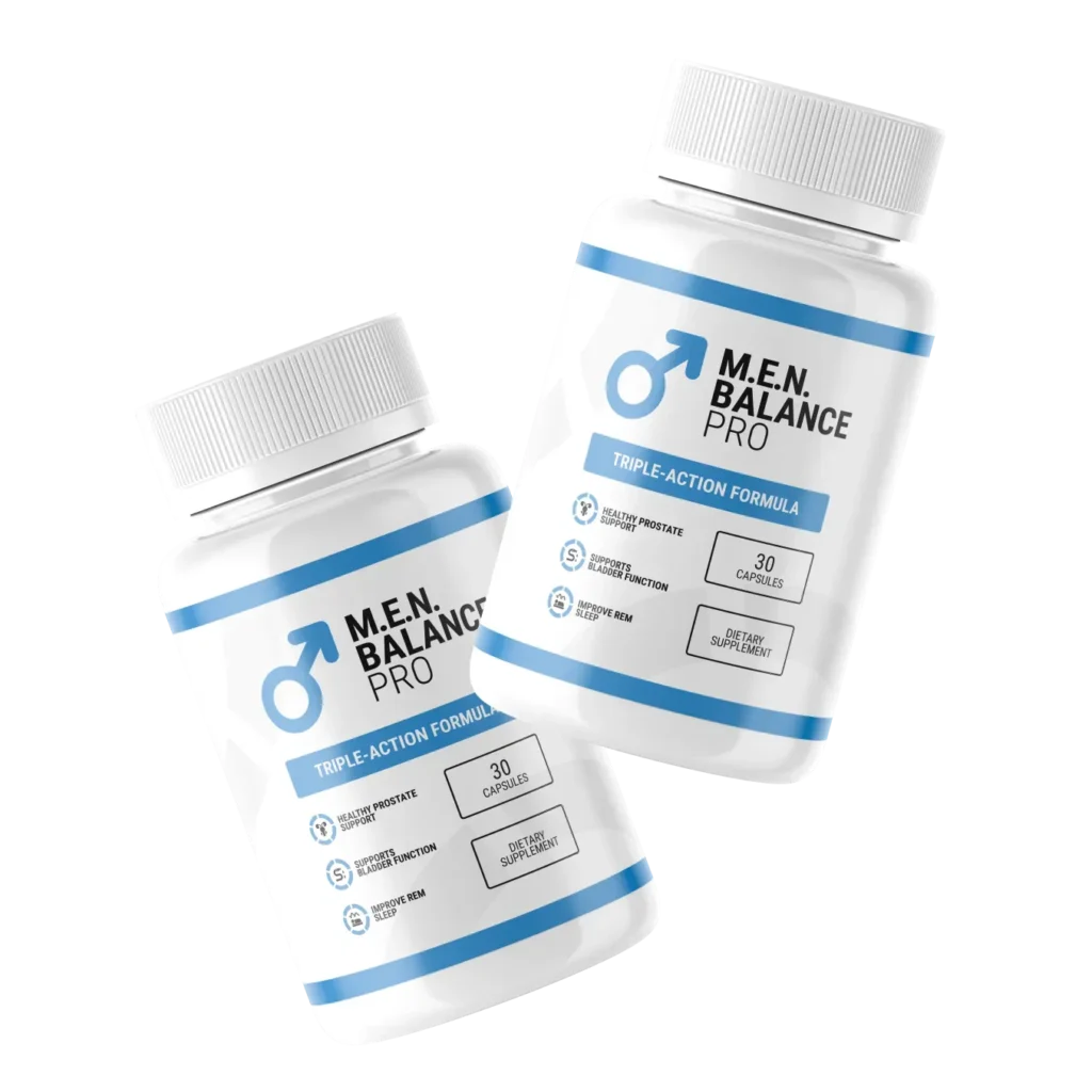 Two-bottle bundle of Men Balance Pro dietary supplement, labeled as a 60-day supply.